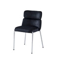 CHAISE STEPHANY VELOURS ARGENT