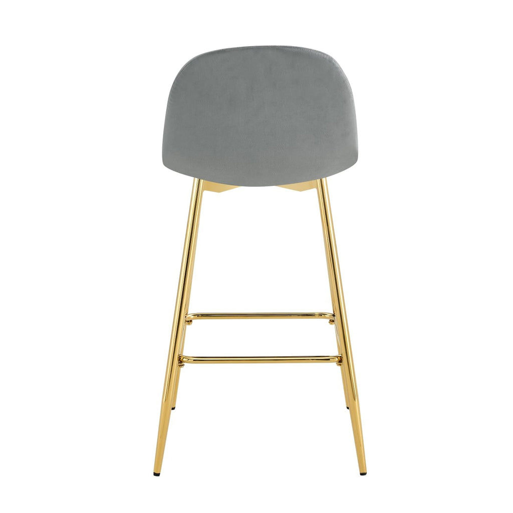 TABOURET DE BAR SCANDINAVE PIED GOLD VELOURS BEIGE