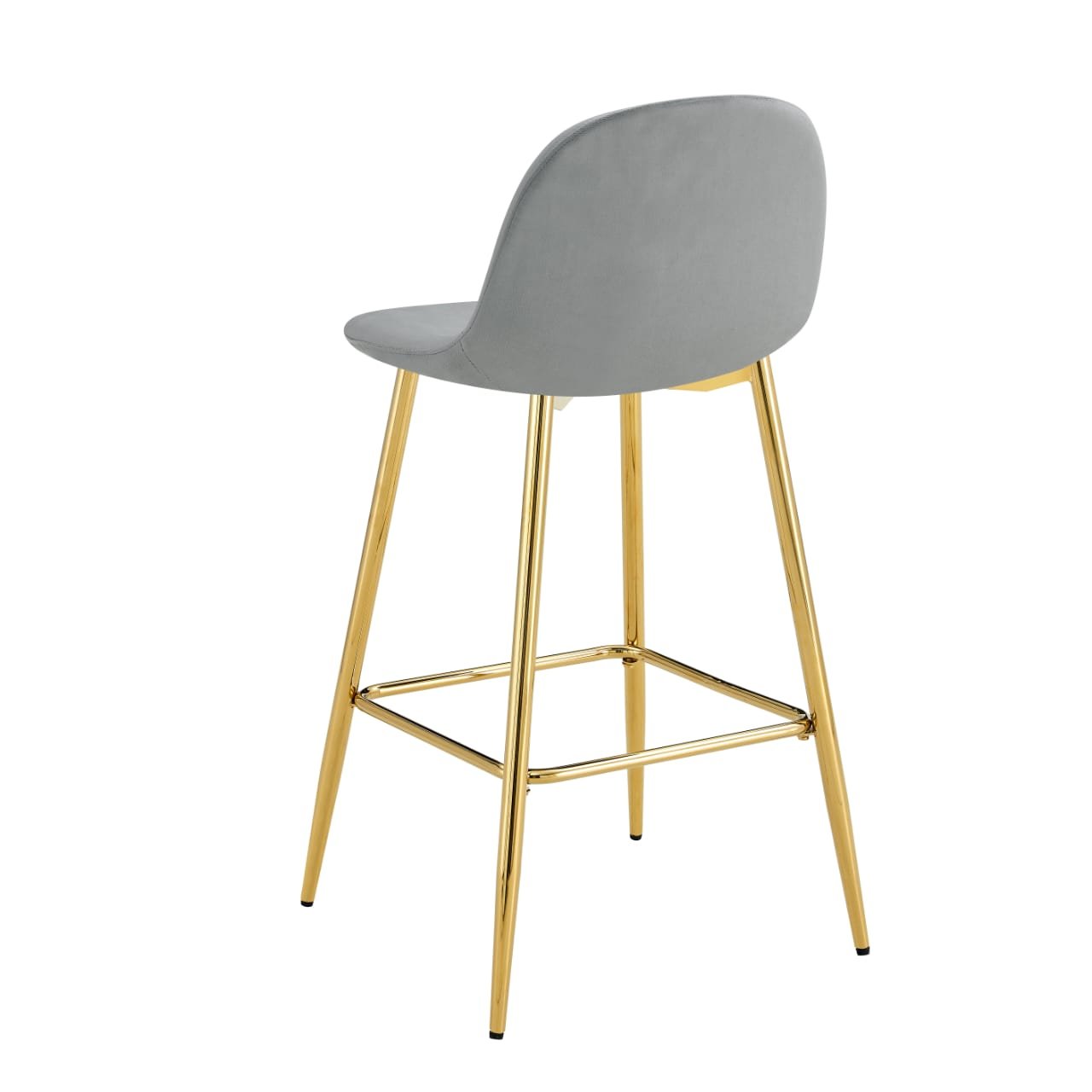 TABOURET DE BAR SCANDINAVE PIED GOLD VELOURS BEIGE