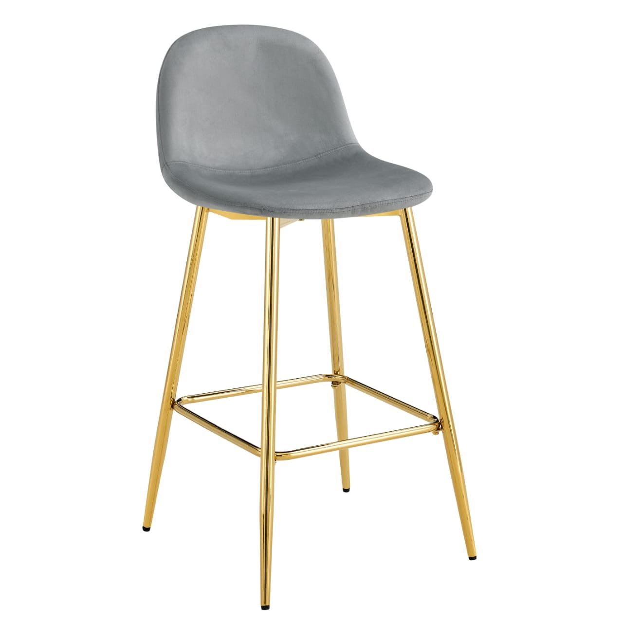 TABOURET DE BAR SCANDINAVE PIED GOLD VELOURS BEIGE