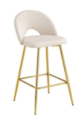 TABOURET DE BAR TEDDY PIED GOLD VELOURS
