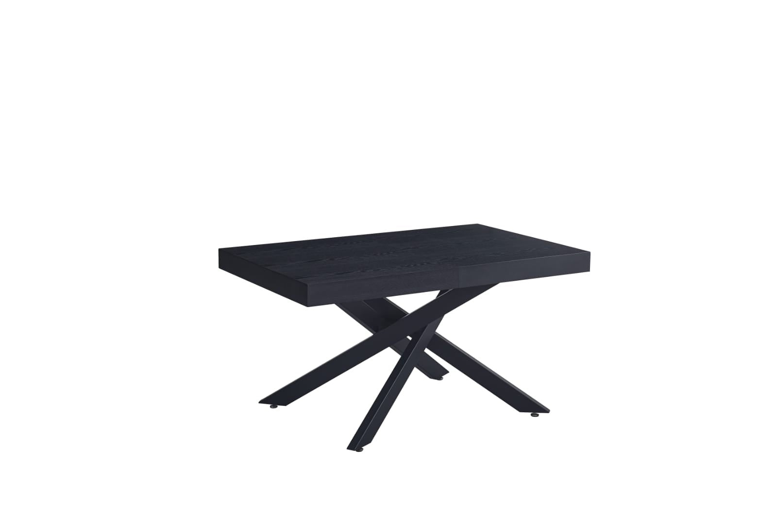 TABLE EXTENSIBLE A RALLONGE BALNI METAL NOIR BOIS NOIR