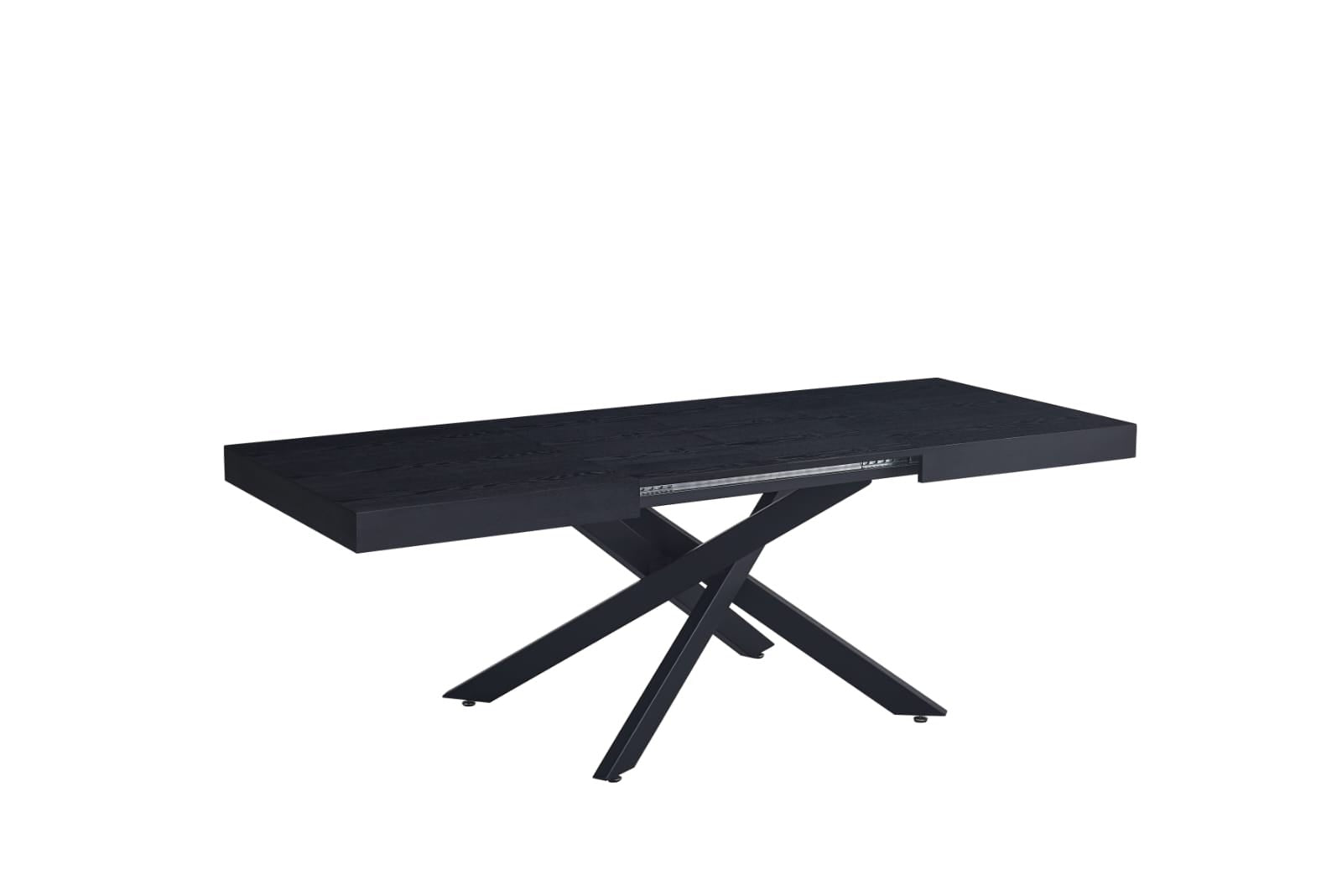 TABLE EXTENSIBLE A RALLONGE BALNI METAL NOIR BOIS NOIR
