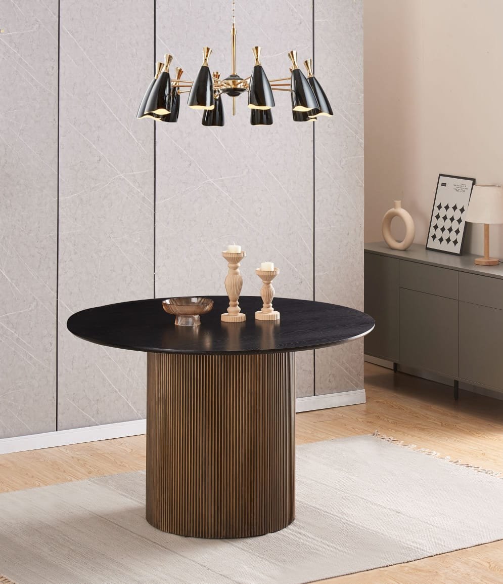 TABLE A MANGER BAIETA PIED GOLD PLATEAU NOIR