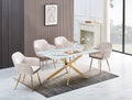 TABLE RECTANGULAIRE JESSICA GOLD MARBRE BLANC