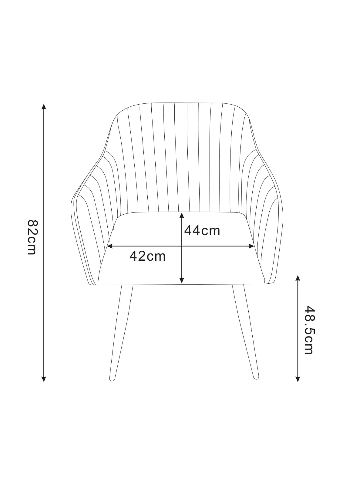 Chaise Avec Accoudoir Kanvas Pieds Gold