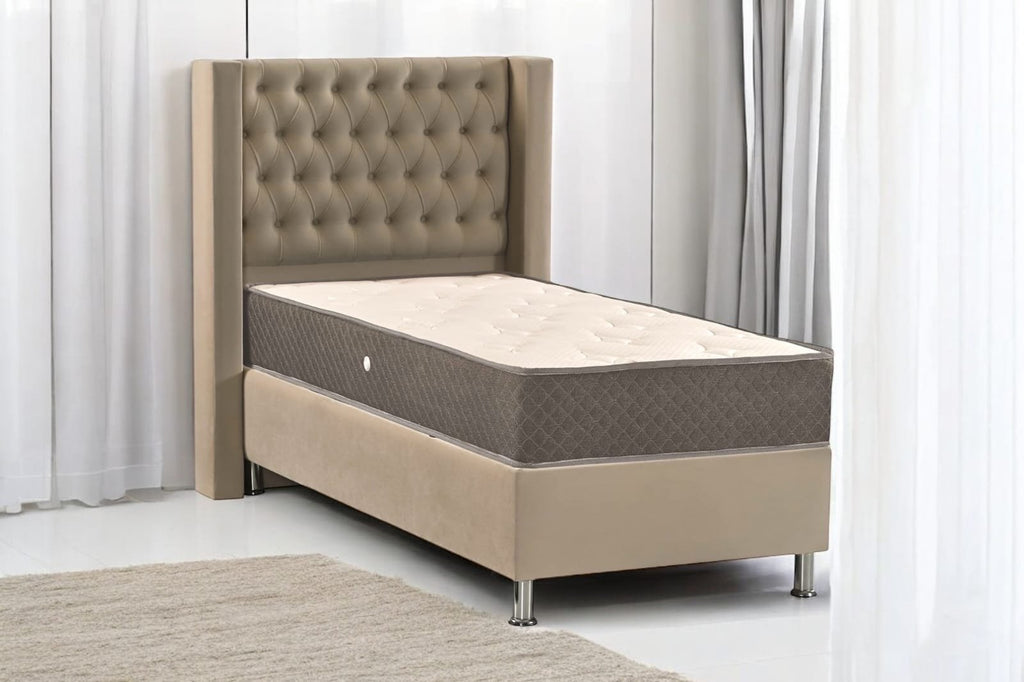 LIT VENUS VELOURS COFFRE TAUPE