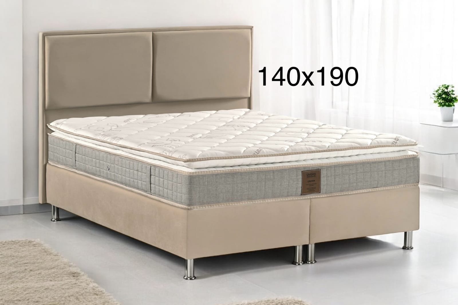 Lit Coffre LONDRES Taupe