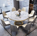 TABLE REPAS DELUXE GOLD MARBRE BLANC – 130x75 cm