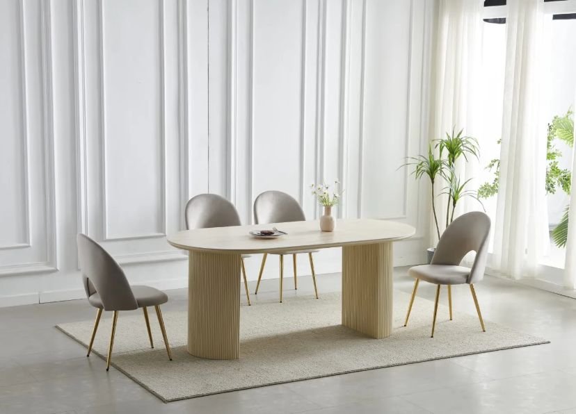 TABLE À MANGER CALYPSO TRAVERTIN CÉRAMIQUE 180cm