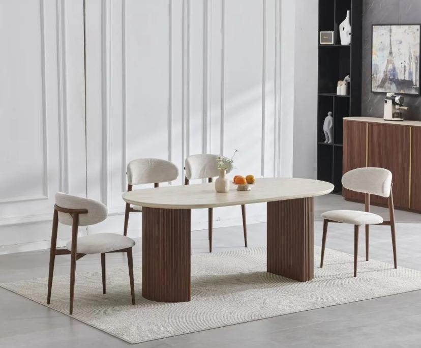 TABLE À MANGER CALYPSO TRAVERTIN CÉRAMIQUE 180cm