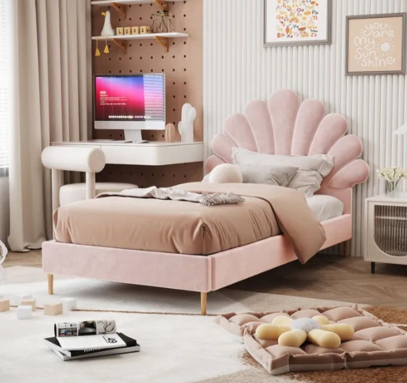 Lit enfant coquillage rose