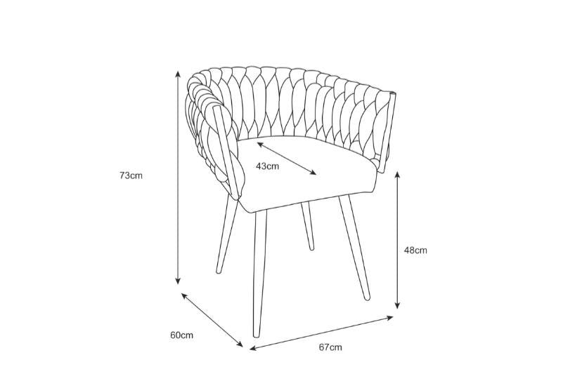 Chaise Avec Accoudoir Tressée