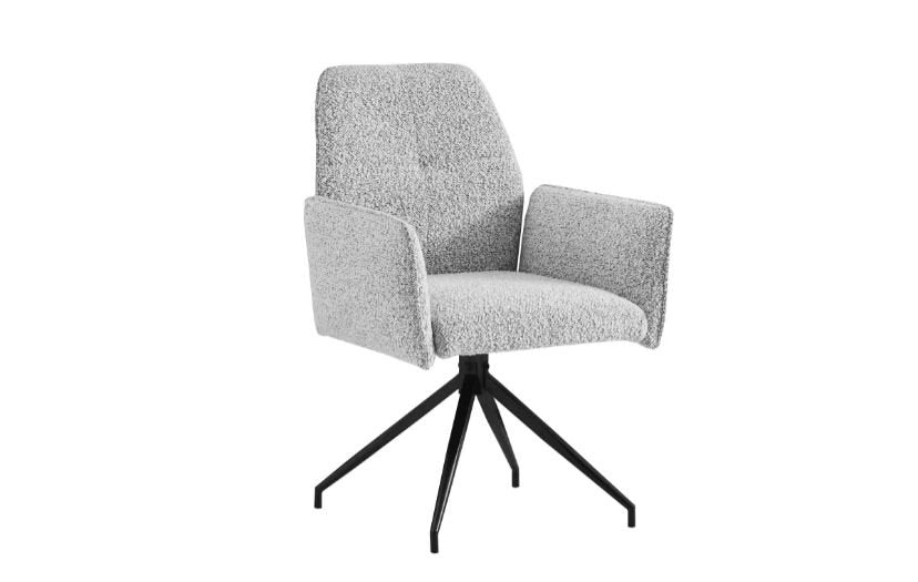 Chaise Carrera Métal Noir Tweed