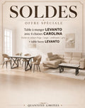 Pack Table à Manger LEVANTO 180 + 4 Chaises Carolina + Table Basse Assortie
