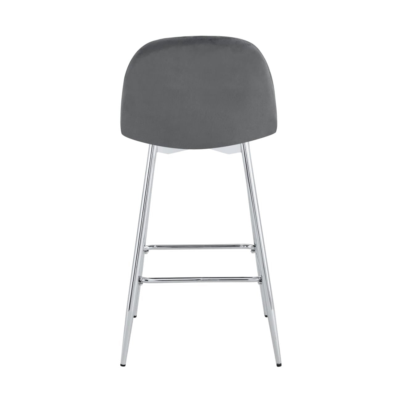 TABOURET DE BAR SCANDINAVE PIED CHROME VELOURS BEIGE