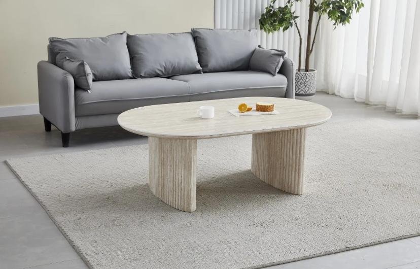 TABLE BASSE JOSEPHINE CERAMIQUE TRAVERTIN