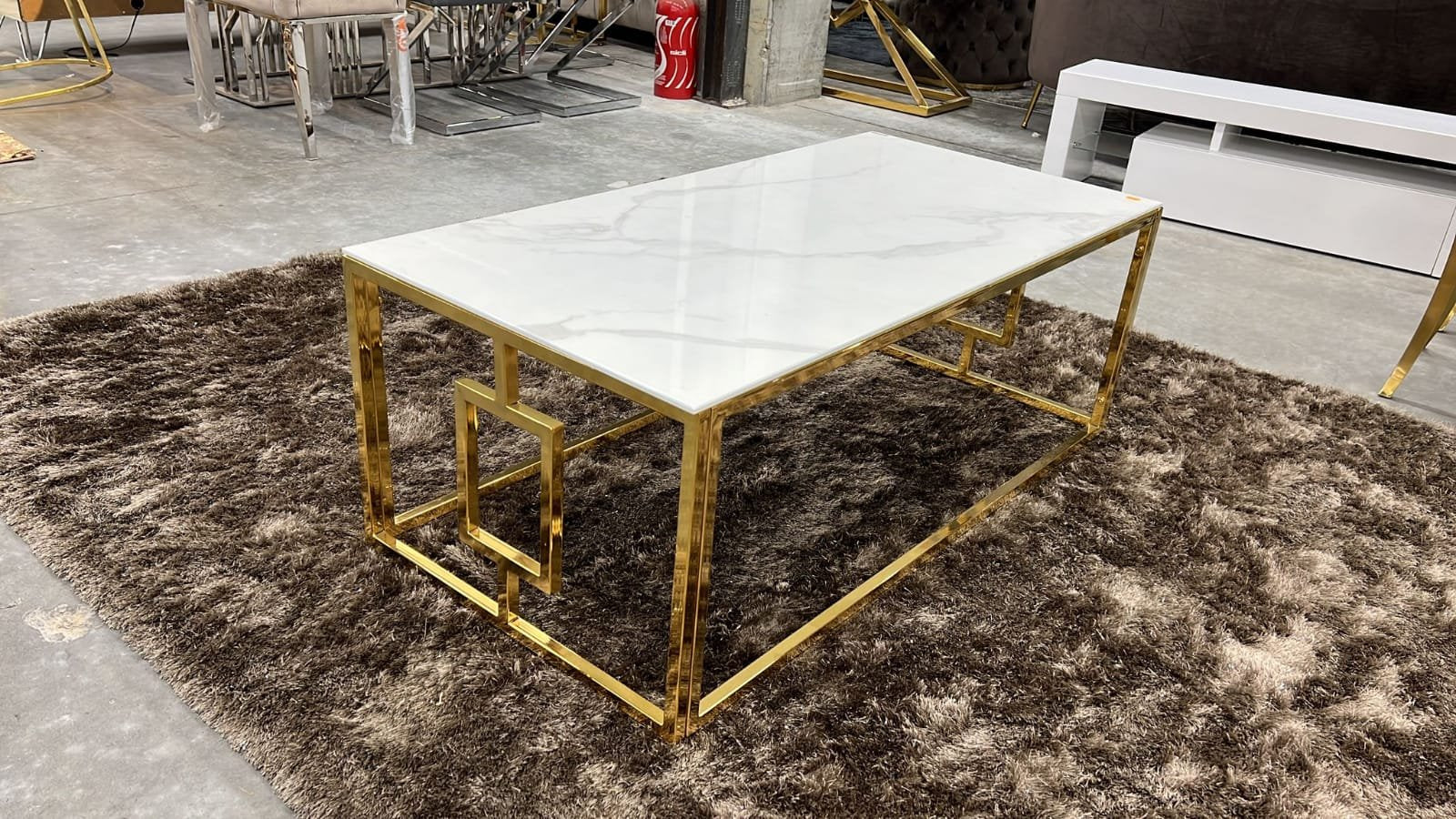 TABLE BASSE SOPHIE GOLD MARBRE BLANC