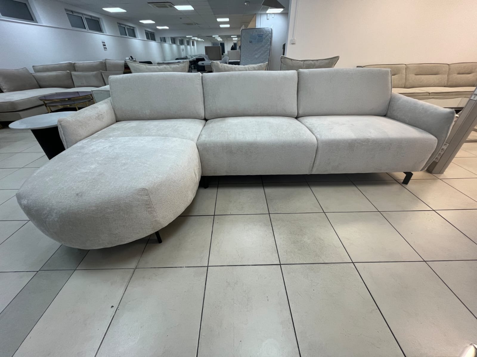 Carlton Canapé Angle Gauche Tissus Chenille Beige