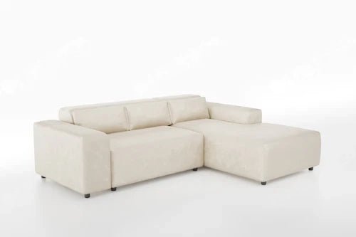 Moris Textured Beige Velvet Sofa