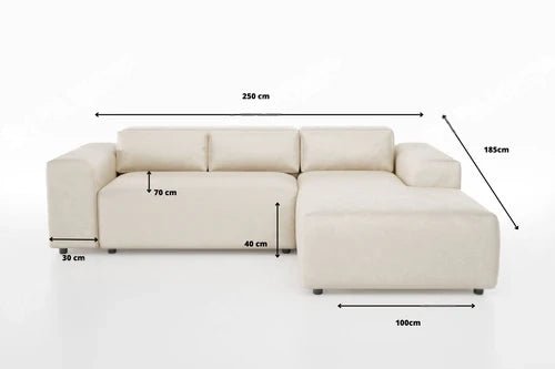 Moris Textured Beige Velvet Sofa